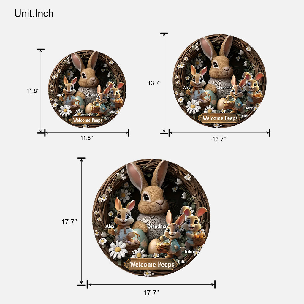 Grandma's Peeps - Personalized Grandma Custom Shaped Wood Sign