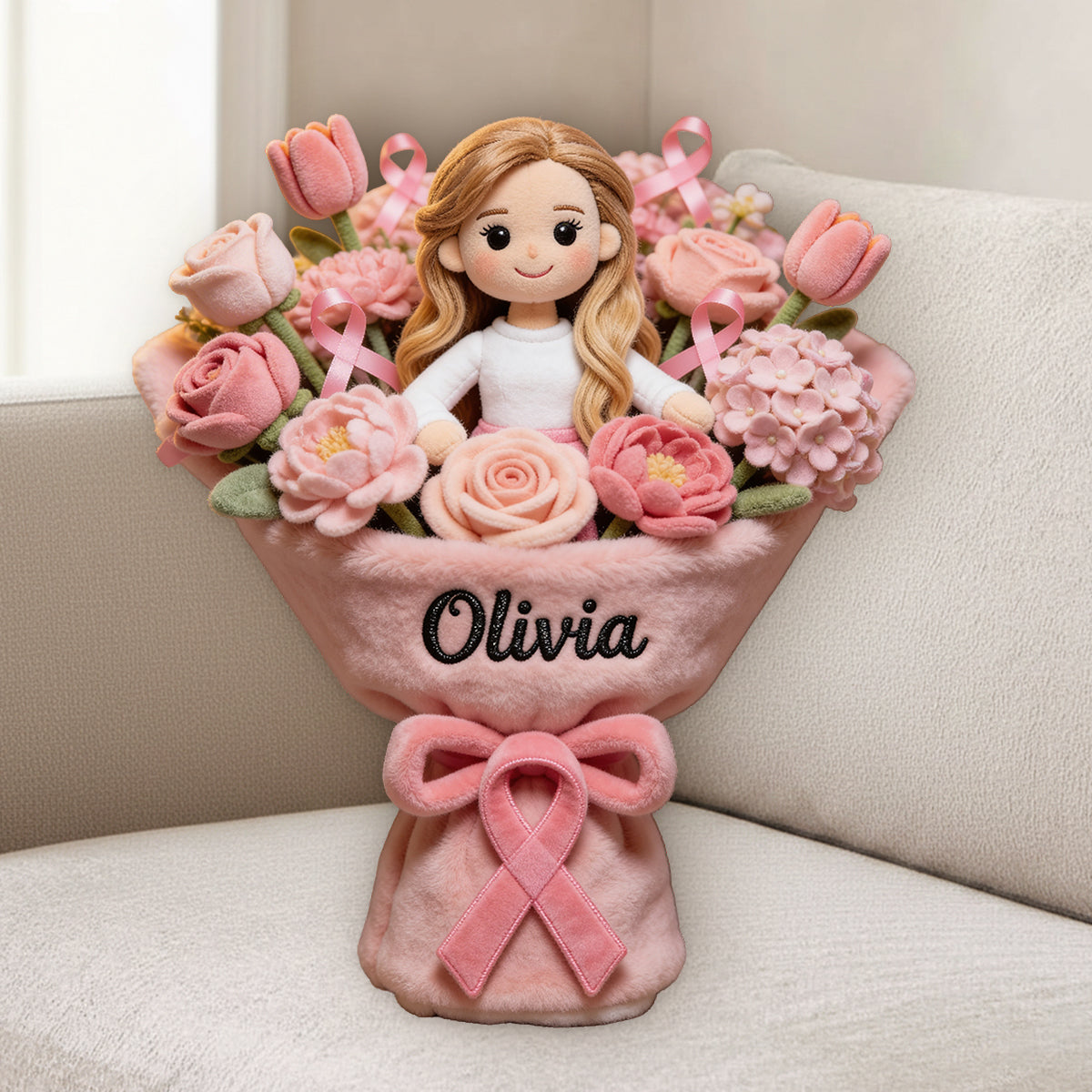 Breast Cancer Awareness - Personalized Breast Cancer Awareness Premium Faux Fur Pillow