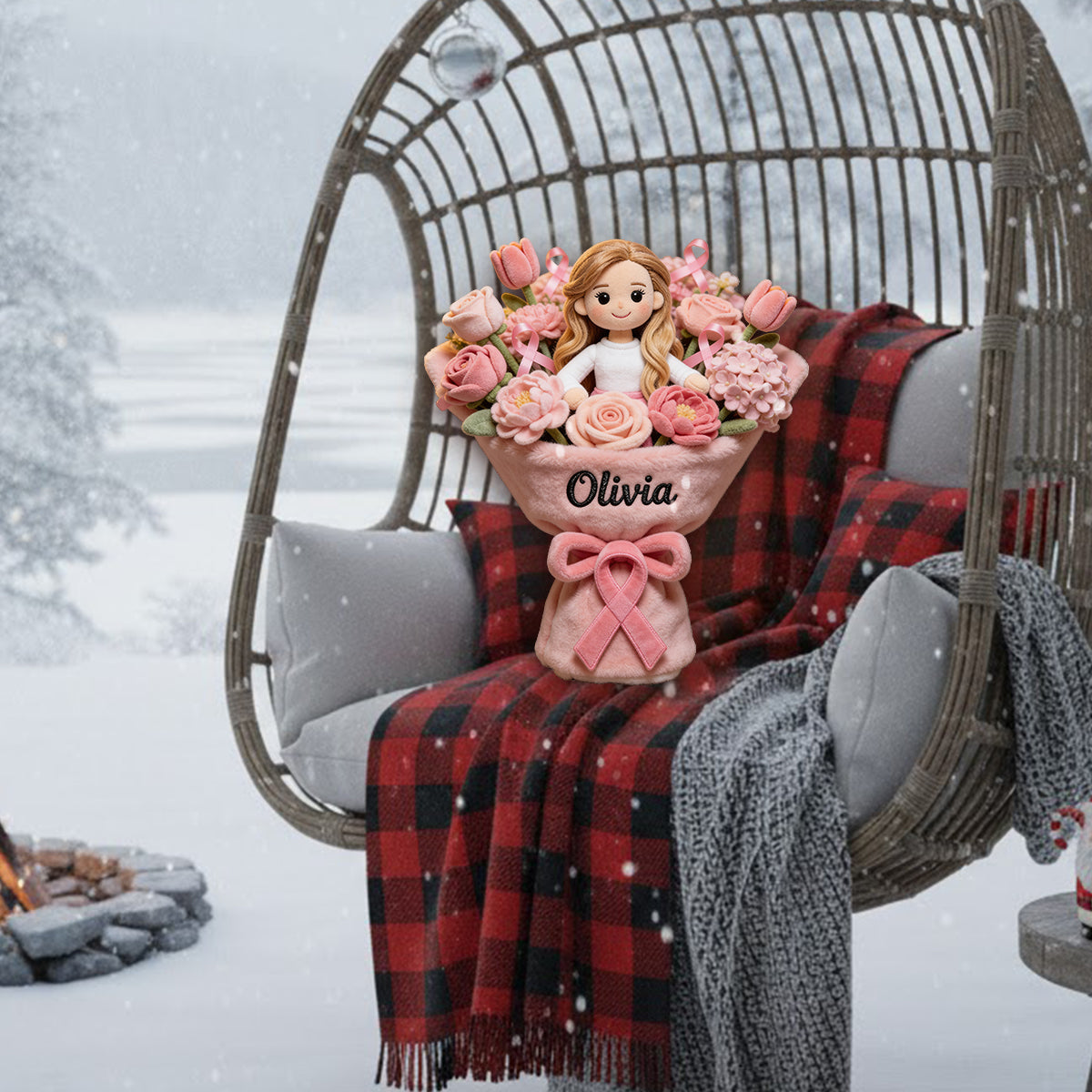 Breast Cancer Awareness - Personalized Breast Cancer Awareness Premium Faux Fur Pillow