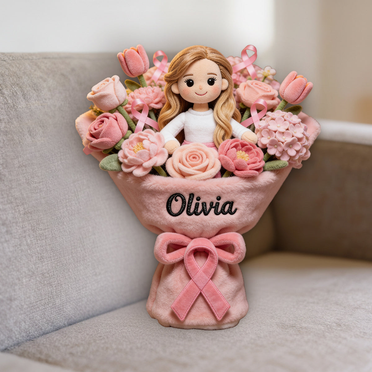 Breast Cancer Awareness - Personalized Breast Cancer Awareness Premium Faux Fur Pillow