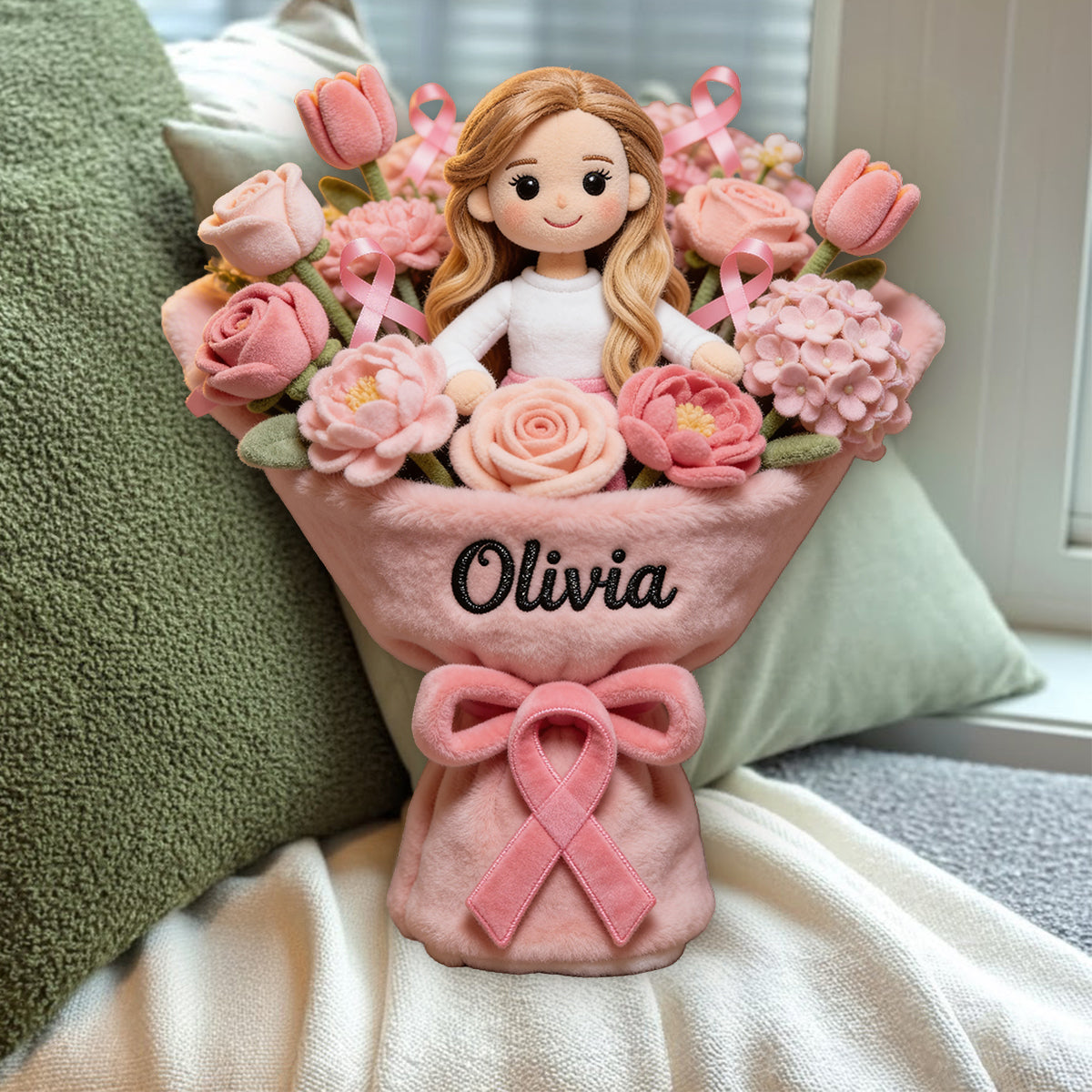 Breast Cancer Awareness - Personalized Breast Cancer Awareness Premium Faux Fur Pillow