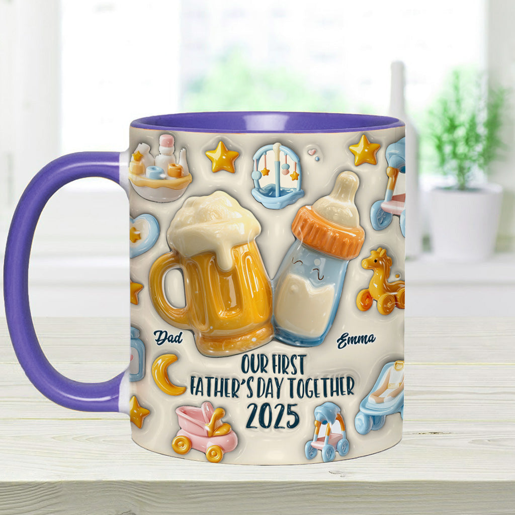 Notre première fête des pères ensemble - Mug personnalisé pour papa