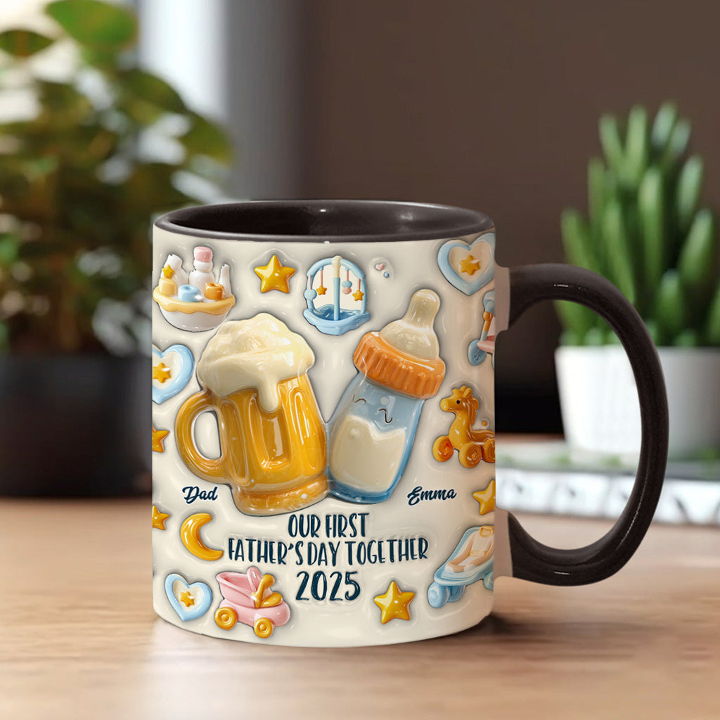 Notre première fête des pères ensemble - Mug personnalisé pour papa