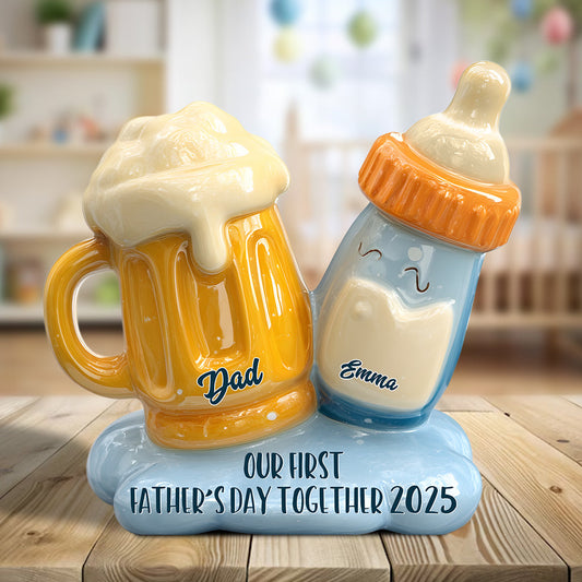 Notre première fête des pères ensemble - Plaque acrylique personnalisée pour papa