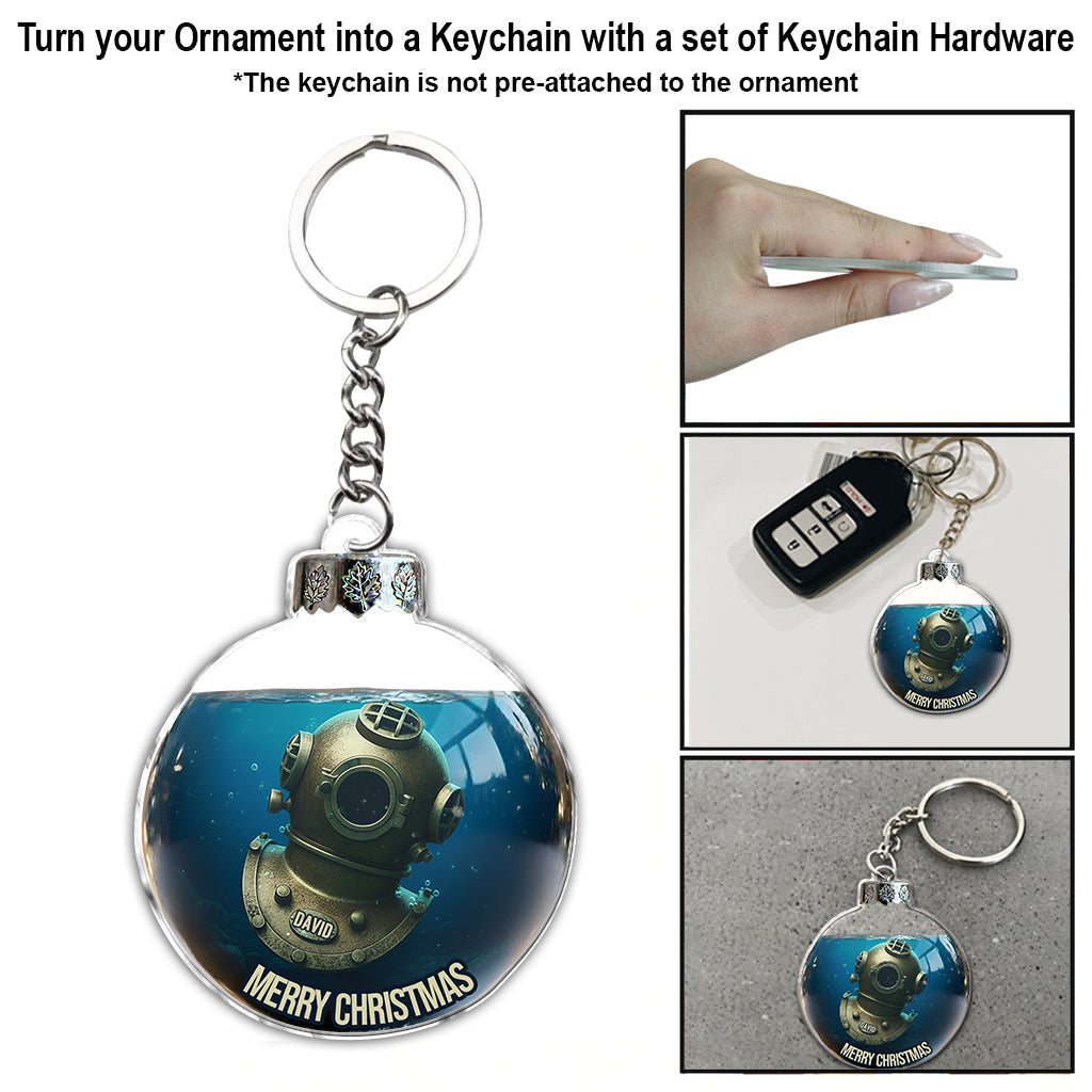 Maison de plongée pour Noël - Ornement de plongée sous-marine personnalisé