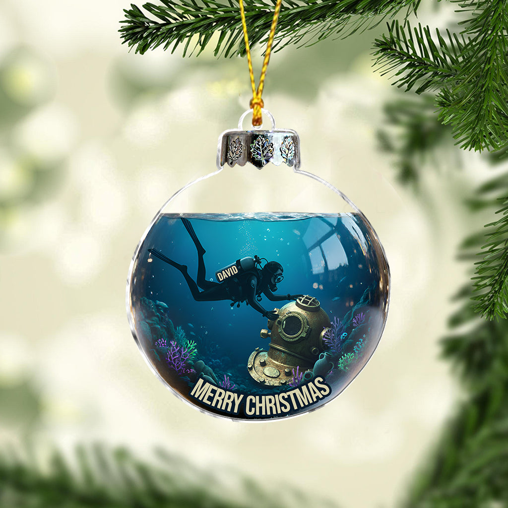 Maison de plongée pour Noël - Ornement de plongée sous-marine personnalisé