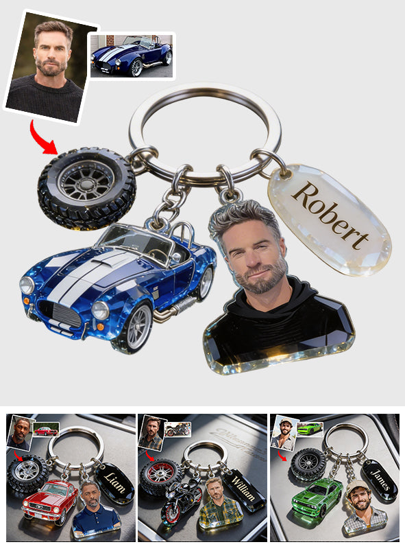 Custom Any Photo - Personalized Car Lover Keychain With Charms
