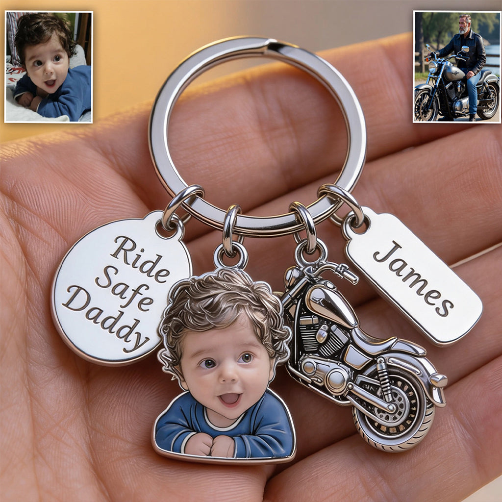PAPA MOTARD - Porte-clés de motard personnalisé avec charms