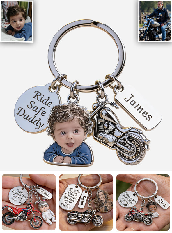PAPA MOTARD - Porte-clés de motard personnalisé avec charms