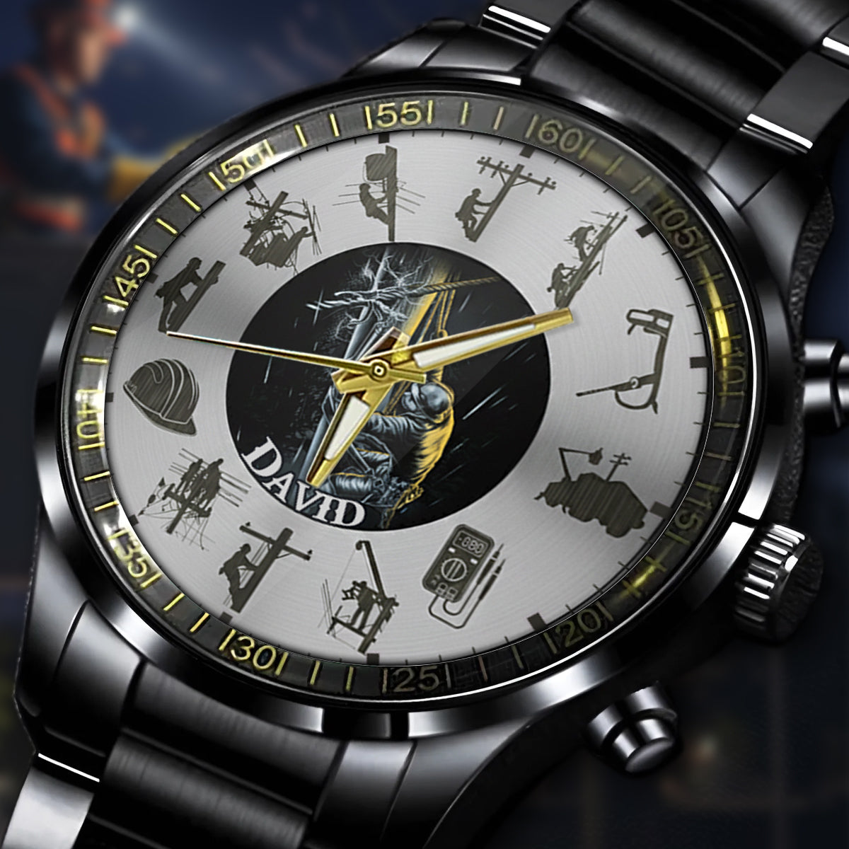 Gardez les lumières allumées - Montre de poche personnalisée pour électricien