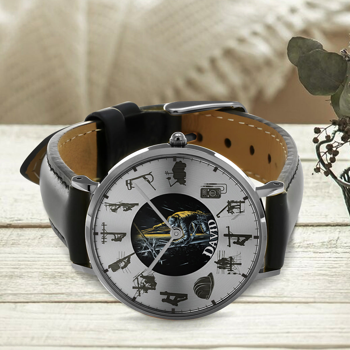 Gardez les lumières allumées - Montre de poche personnalisée pour électricien