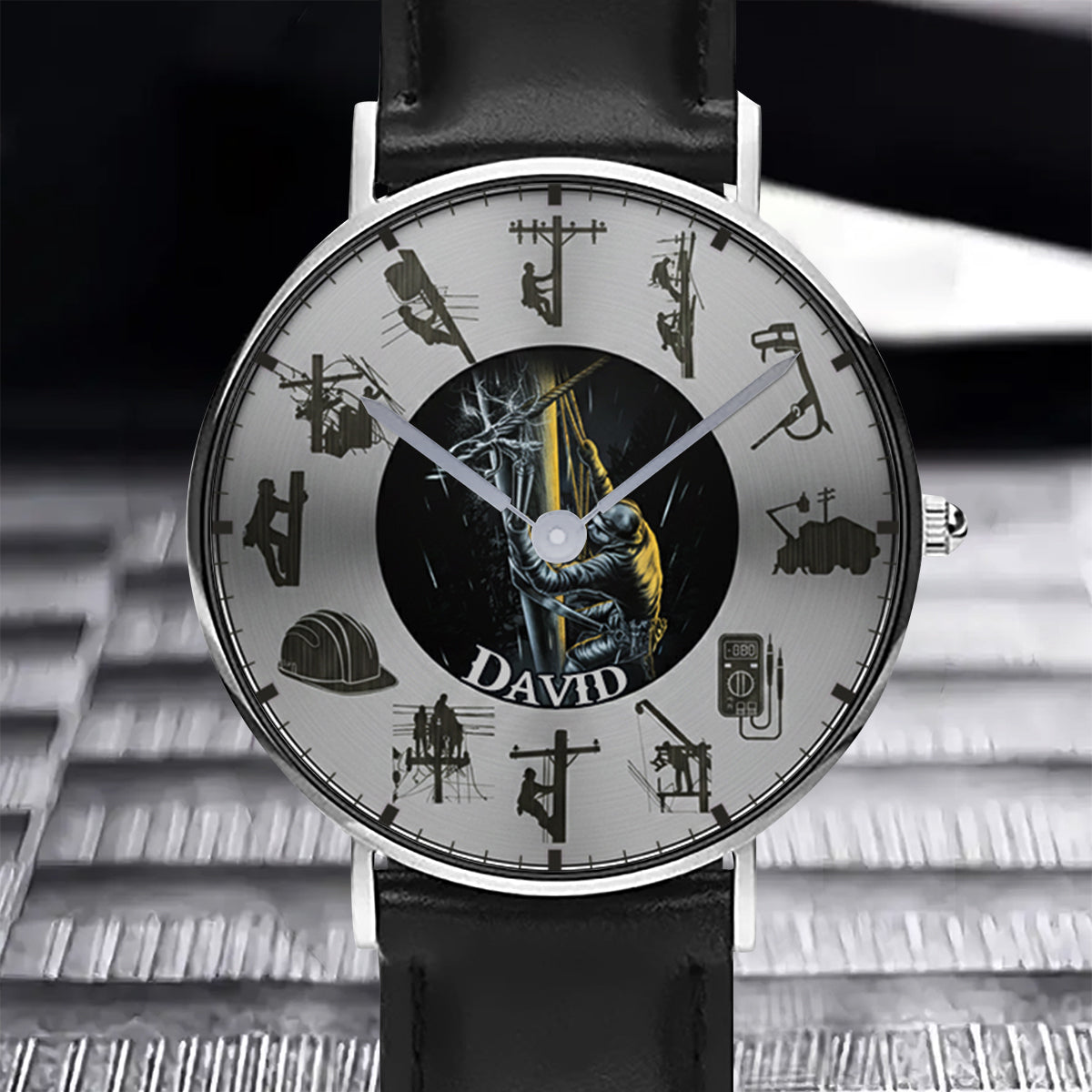 Gardez les lumières allumées - Montre de poche personnalisée pour électricien