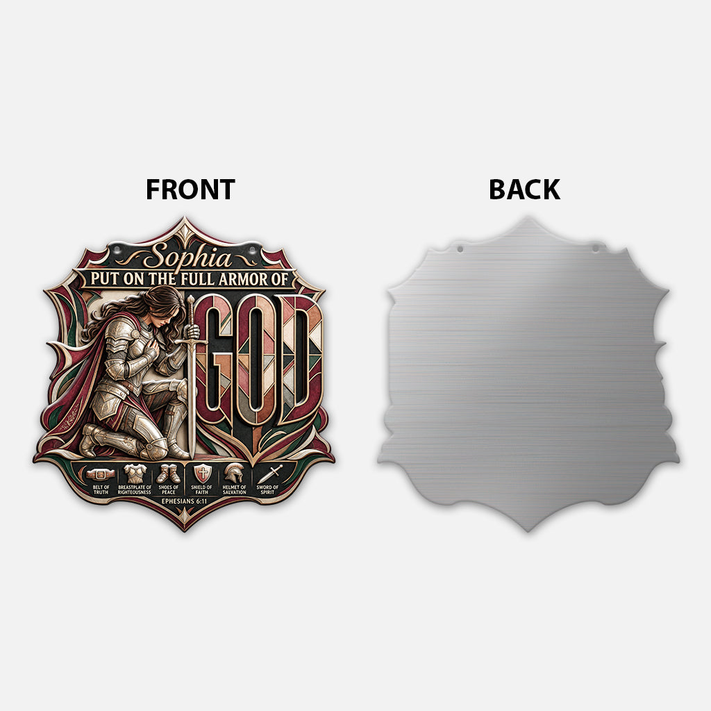 Armor Of God Warrior - Personalized Christian 3D Printed Cut Metal Sign