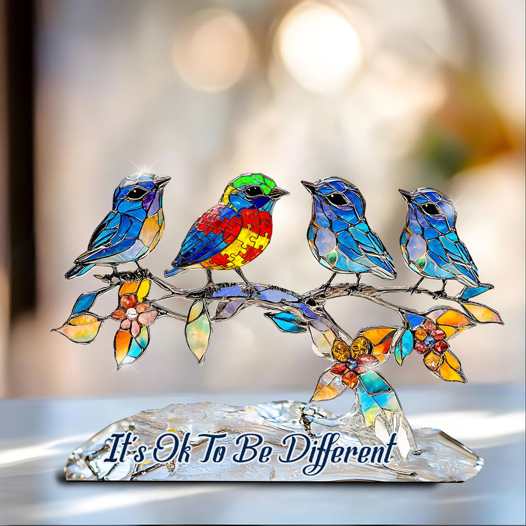 It's Ok To Be Different - Personalized Autism Awareness Custom Shaped Acrylic Plaque