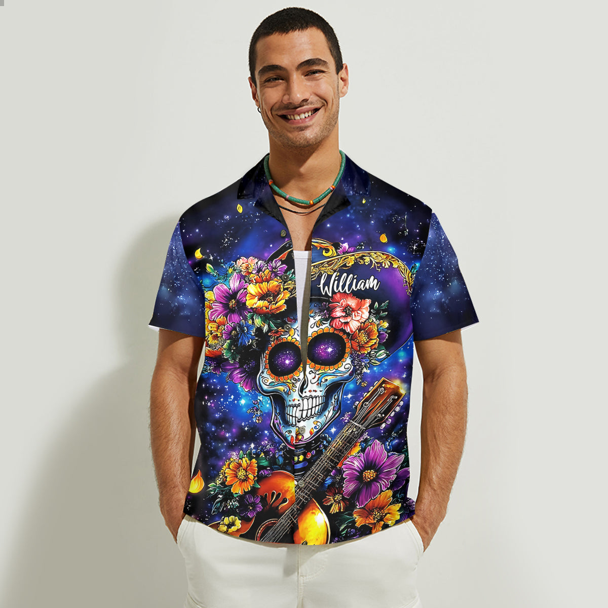 Jusqu'à ce que la mort nous sépare - Chemise hawaïenne et robe sans manches personnalisées à motif tête de mort