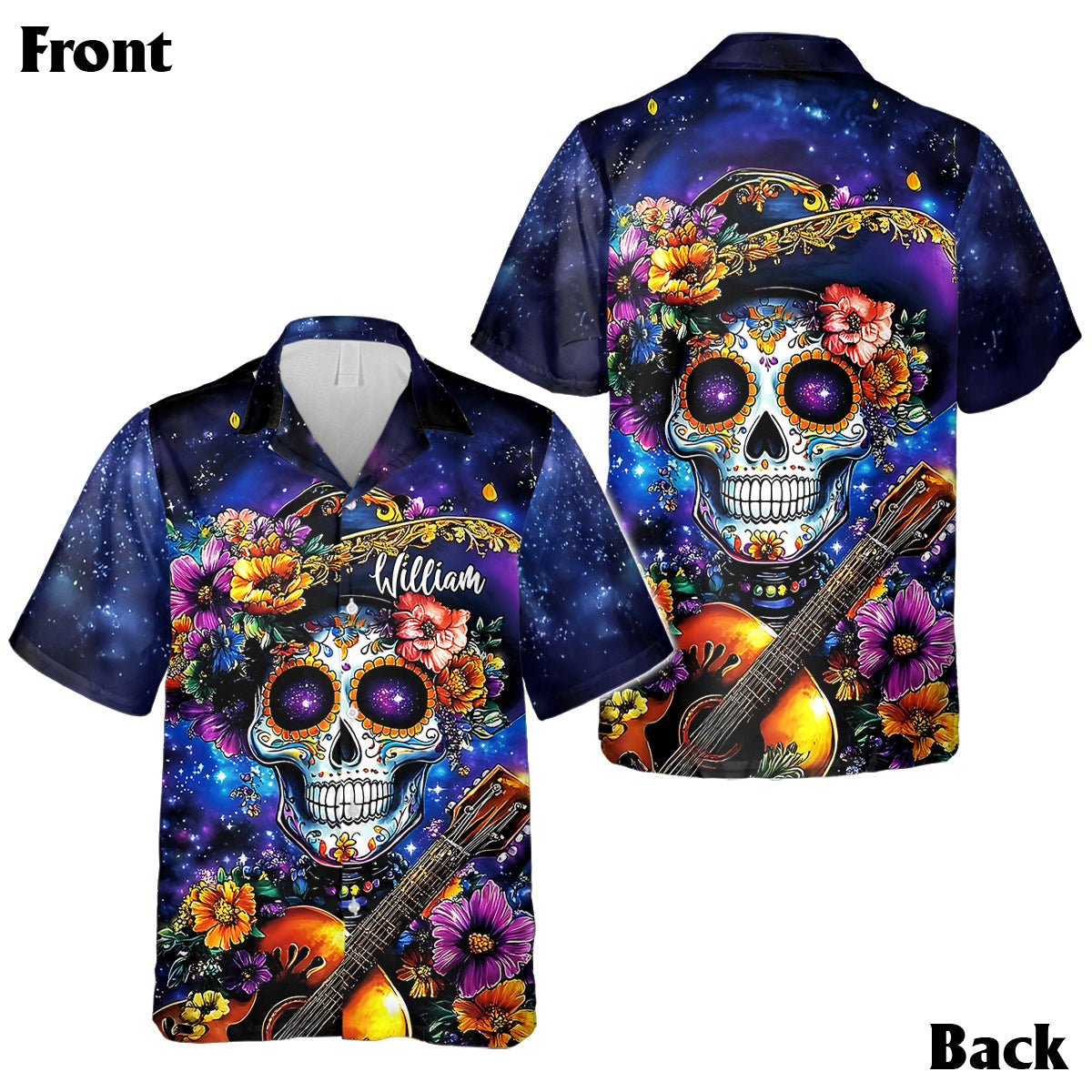 Jusqu'à ce que la mort nous sépare - Chemise hawaïenne et robe sans manches personnalisées à motif tête de mort