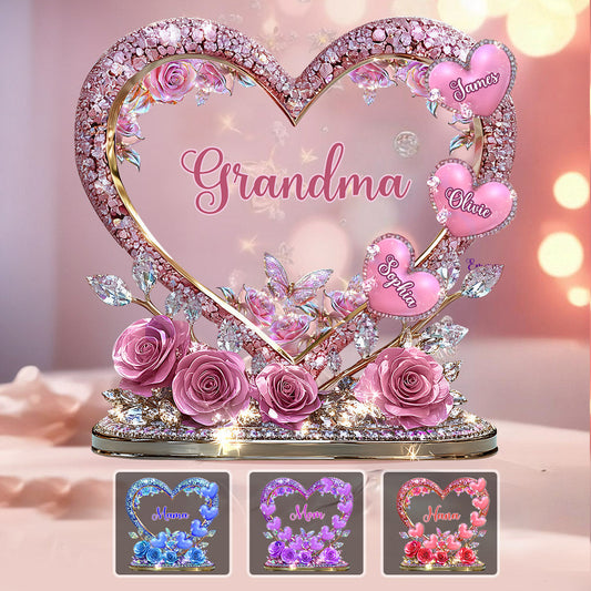 Les chéries de la maman de grand-mère - Plaque acrylique personnalisée en forme de grand-mère