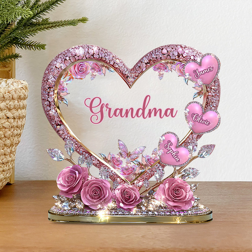 Les chéries de la maman de grand-mère - Plaque acrylique personnalisée en forme de grand-mère