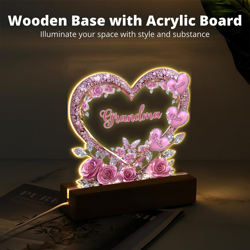 Les chéries de la maman de grand-mère - Plaque acrylique personnalisée en forme de grand-mère