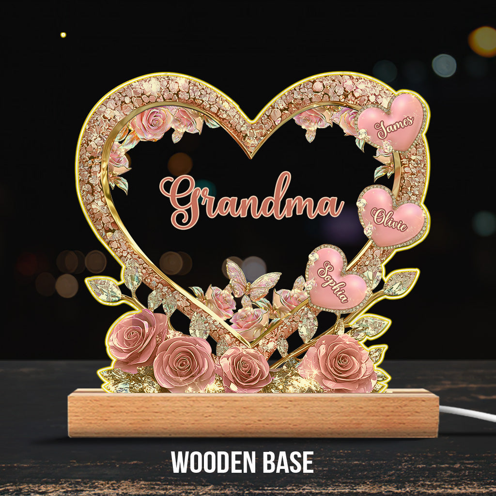 Les chéries de la maman de grand-mère - Plaque acrylique personnalisée en forme de grand-mère