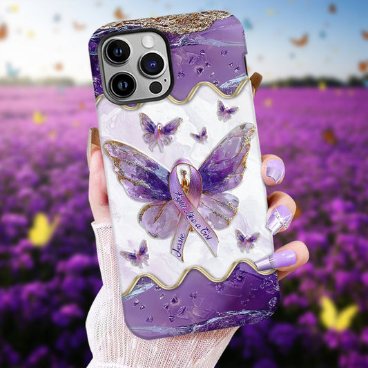 Combattez comme une fille - Coque de téléphone personnalisée avec impression intégrale pour la sensibilisation au lupus