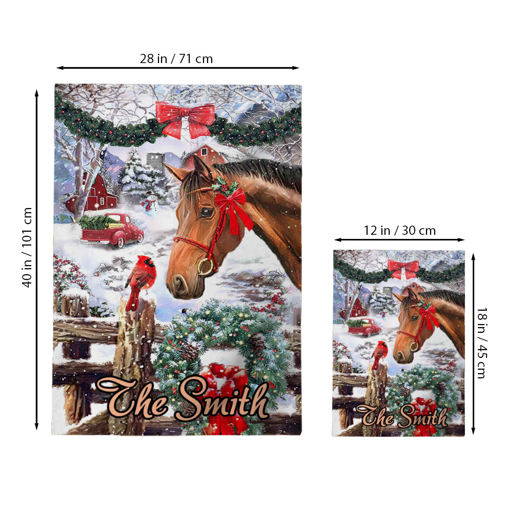 Merry Christmas - Personalized Horse House Flag