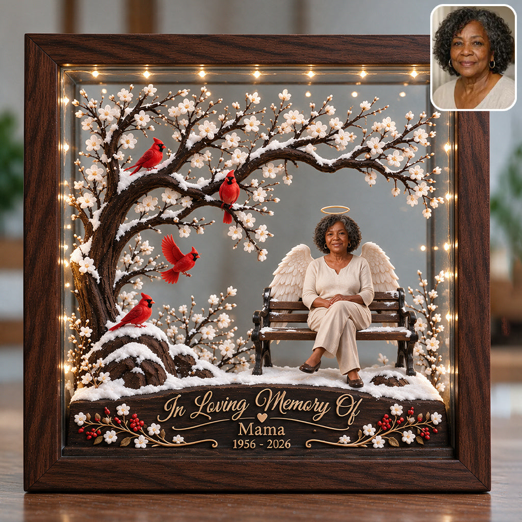 Your Light Will Forever Shine In My Heart - Personalized Memorial Wooden Frame LED Light