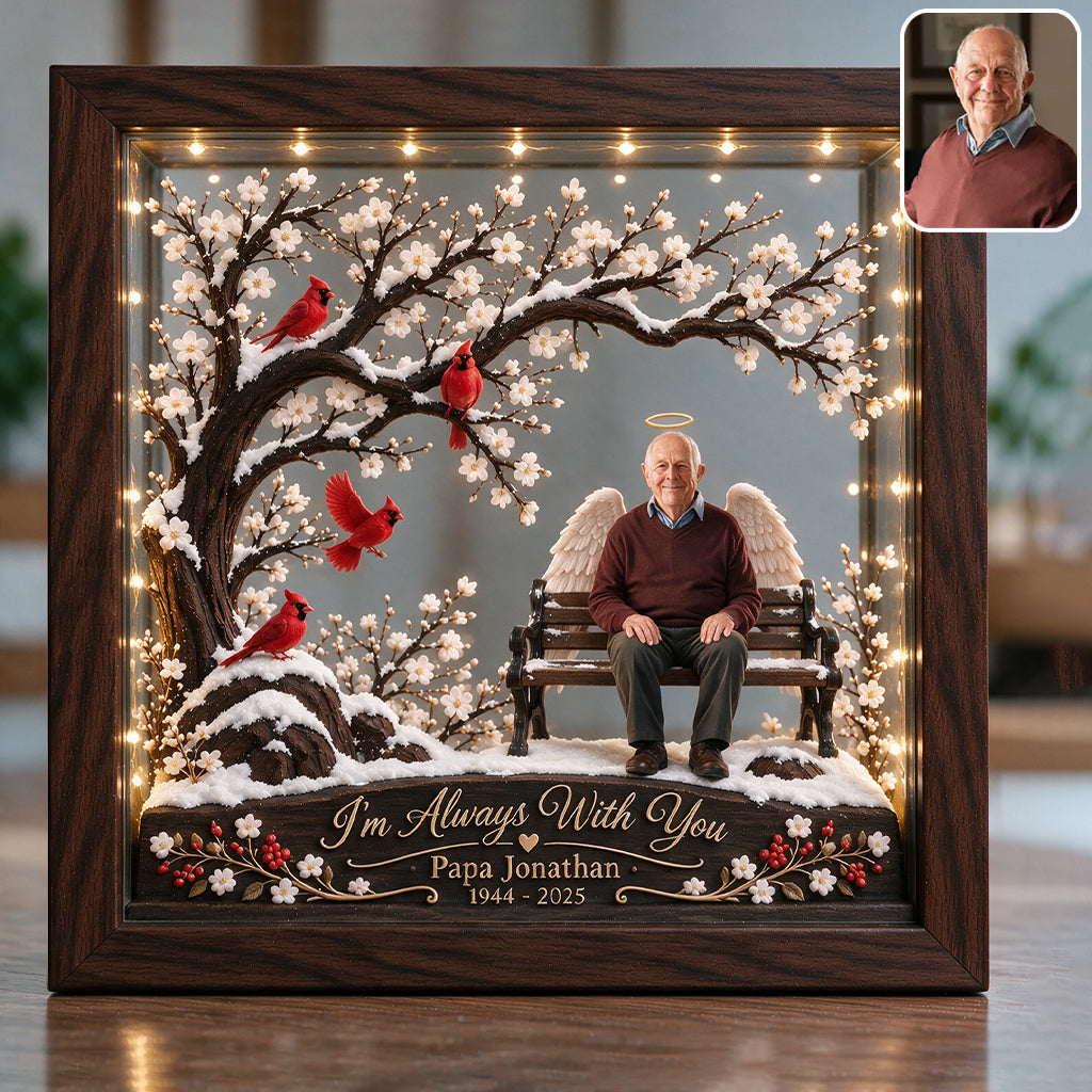 Your Light Will Forever Shine In My Heart - Personalized Memorial Wooden Frame LED Light