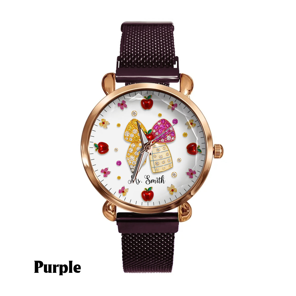 J'adore être enseignante - Montre-bracelet personnalisée pour enseignantes 