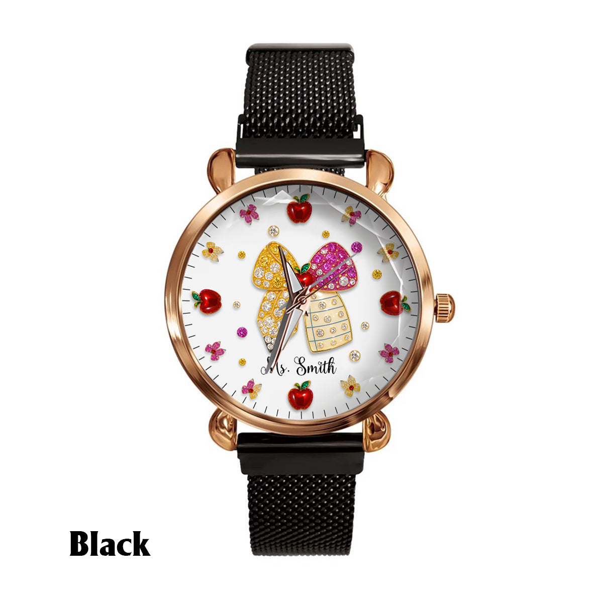 J'adore être enseignante - Montre-bracelet personnalisée pour enseignantes 