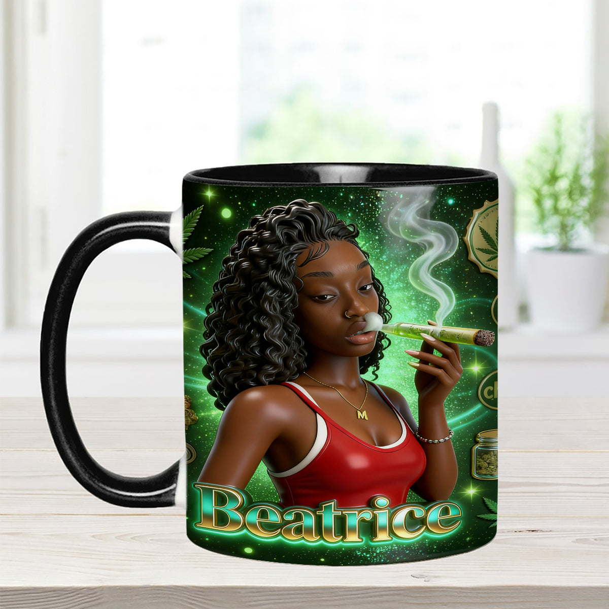 Ensemble « Love Weed » - Mug décoratif personnalisé avec agitateurs en acrylique