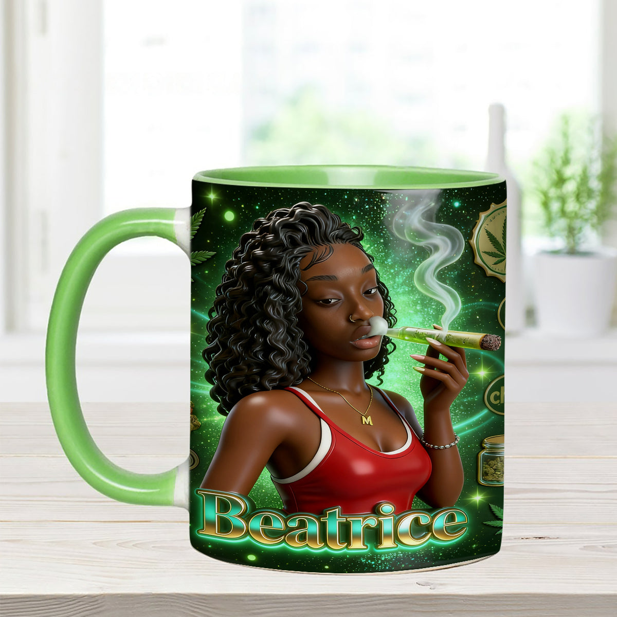 Ensemble « Love Weed » - Mug décoratif personnalisé avec agitateurs en acrylique