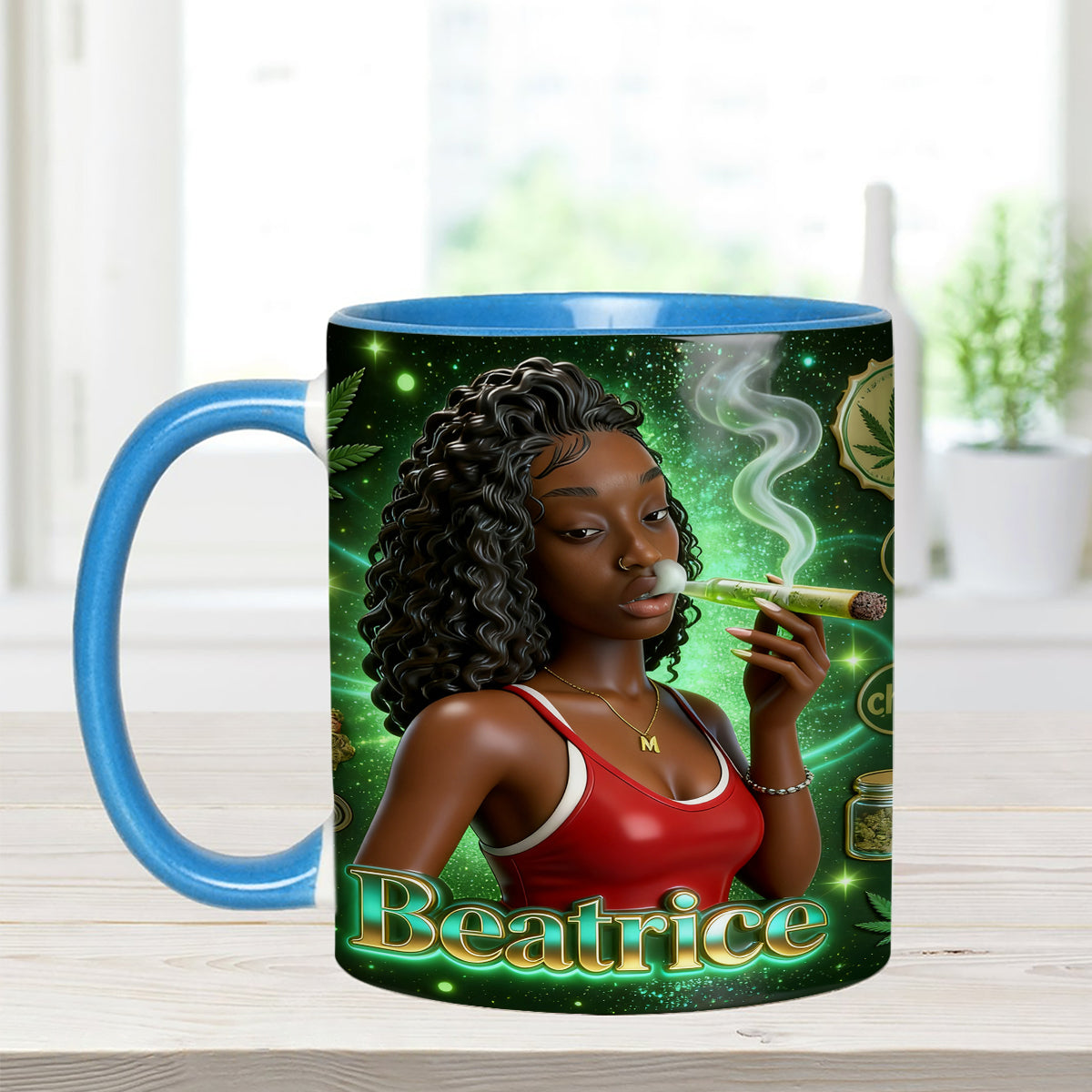 Ensemble « Love Weed » - Mug décoratif personnalisé avec agitateurs en acrylique