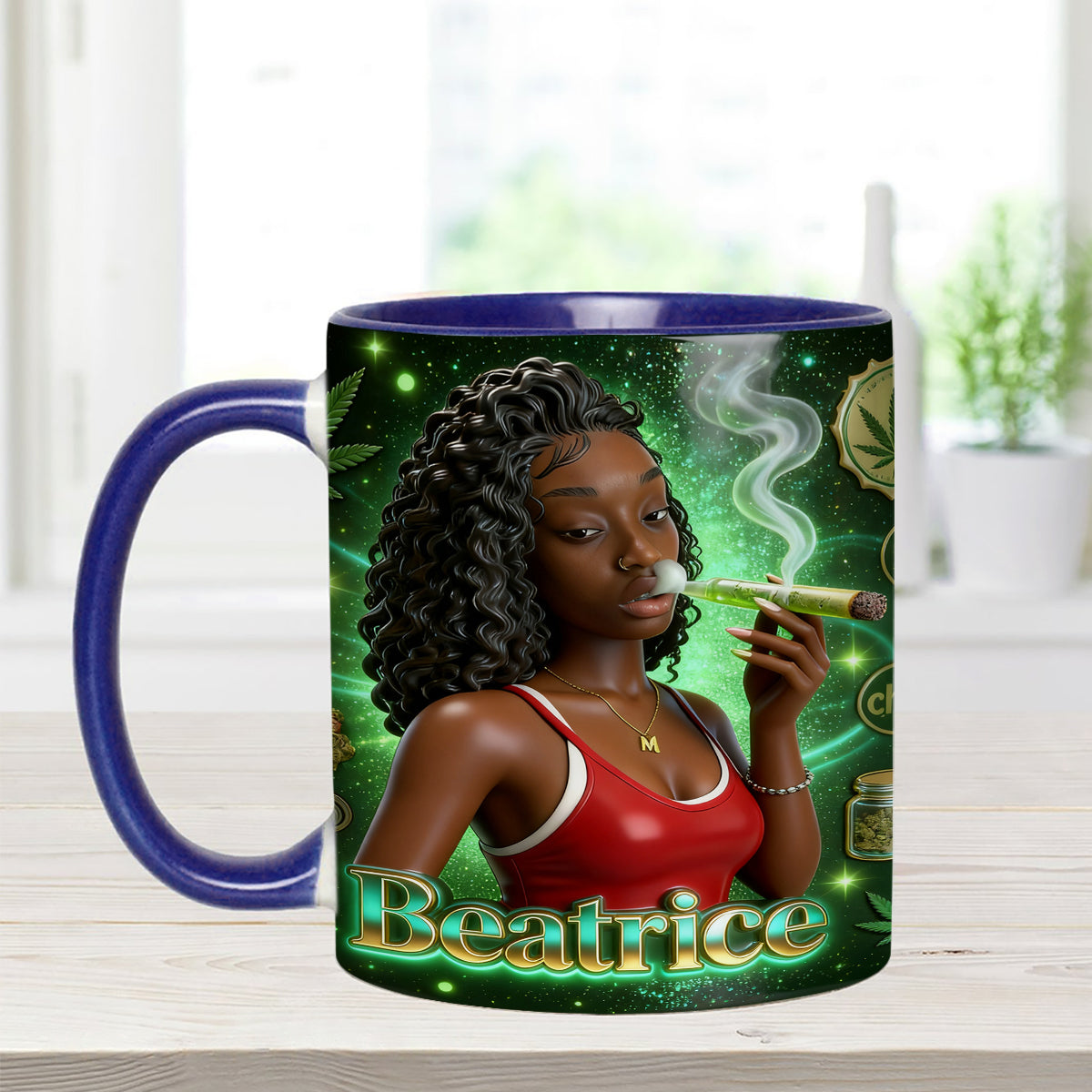 Ensemble « Love Weed » - Mug décoratif personnalisé avec agitateurs en acrylique