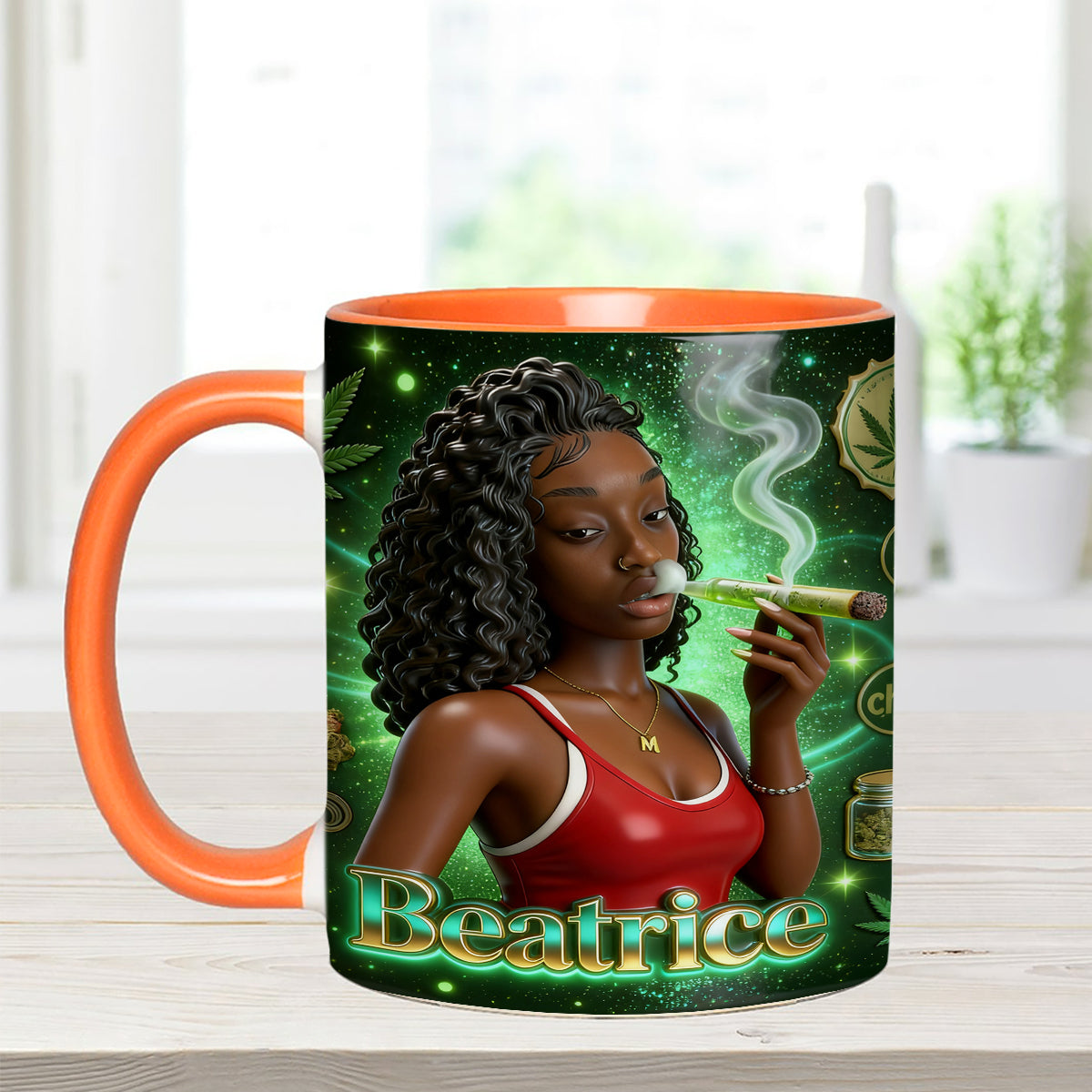 Ensemble « Love Weed » - Mug décoratif personnalisé avec agitateurs en acrylique