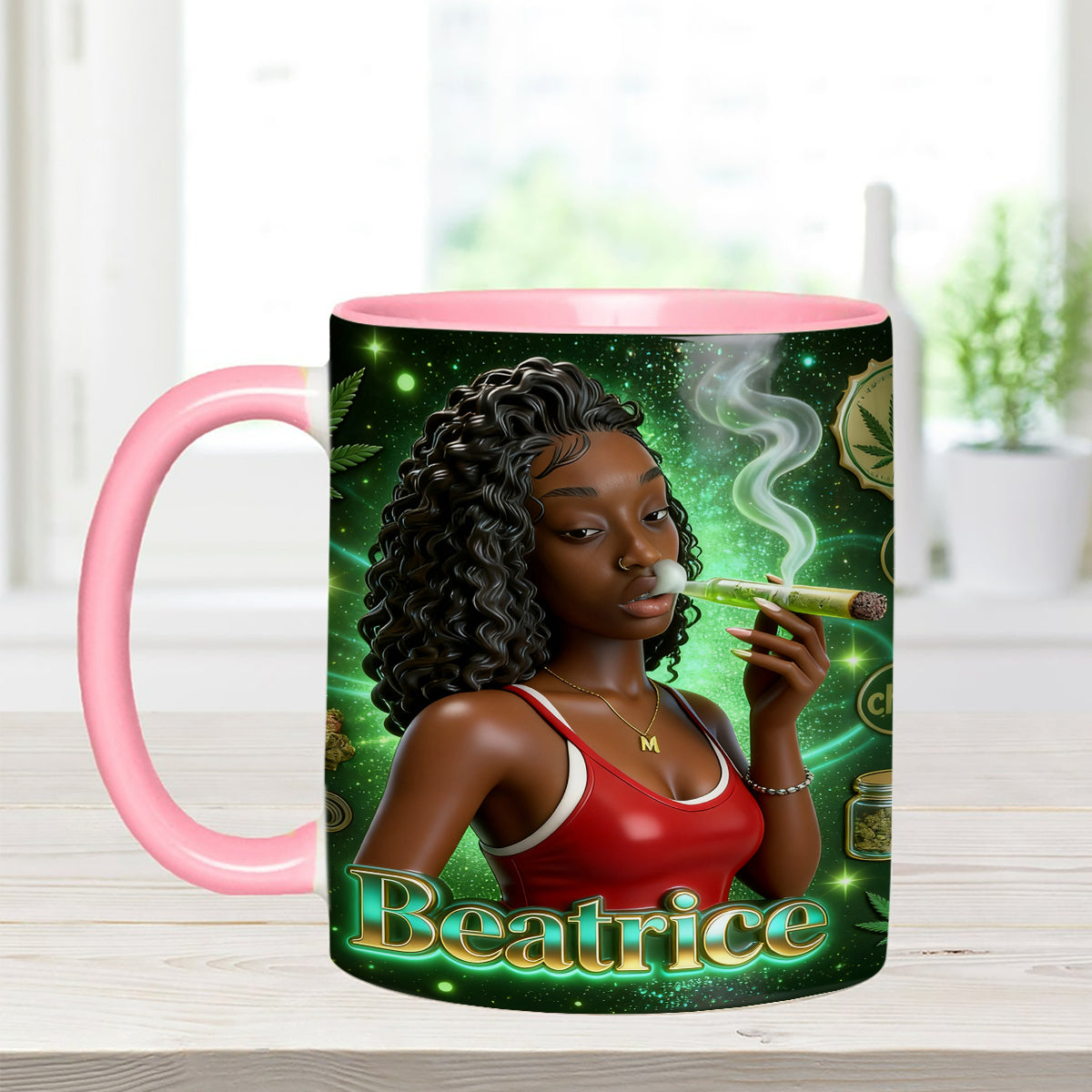 Ensemble « Love Weed » - Mug décoratif personnalisé avec agitateurs en acrylique