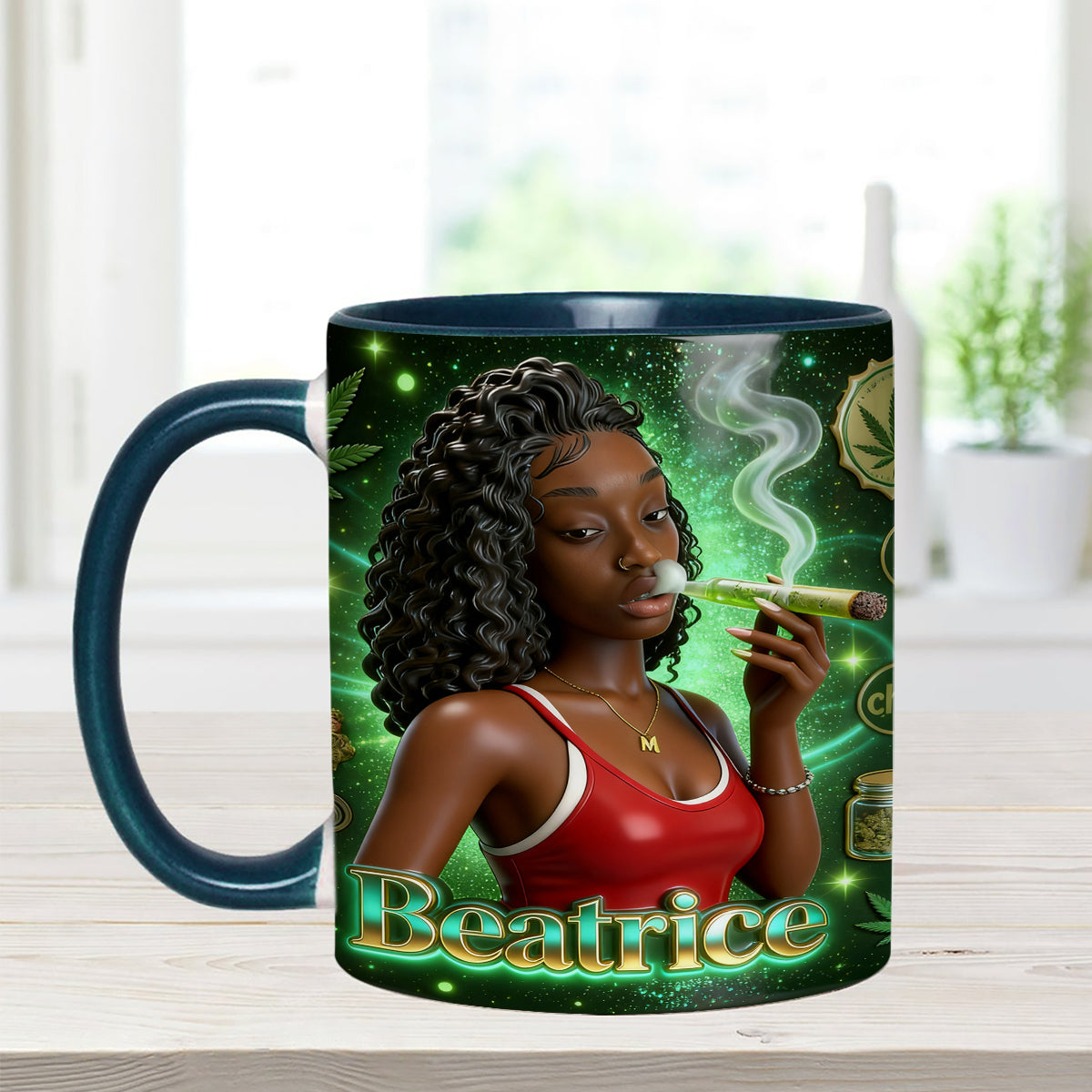 Ensemble « Love Weed » - Mug décoratif personnalisé avec agitateurs en acrylique