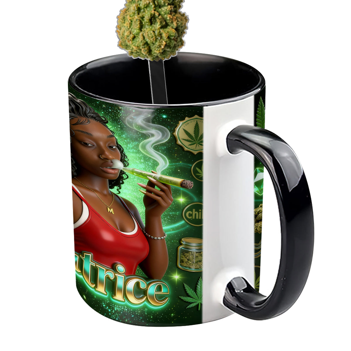 Ensemble « Love Weed » - Mug décoratif personnalisé avec agitateurs en acrylique