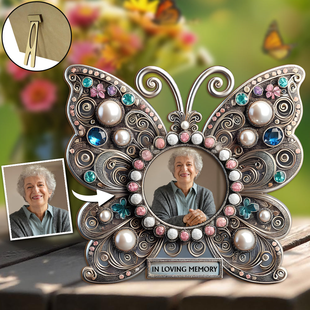 En souvenir de quelqu'un - Cadre photo commémoratif personnalisé en forme découpée