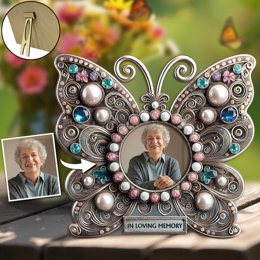 In Loving Memory - Personalized Memorial Cut Shape Photo Frame