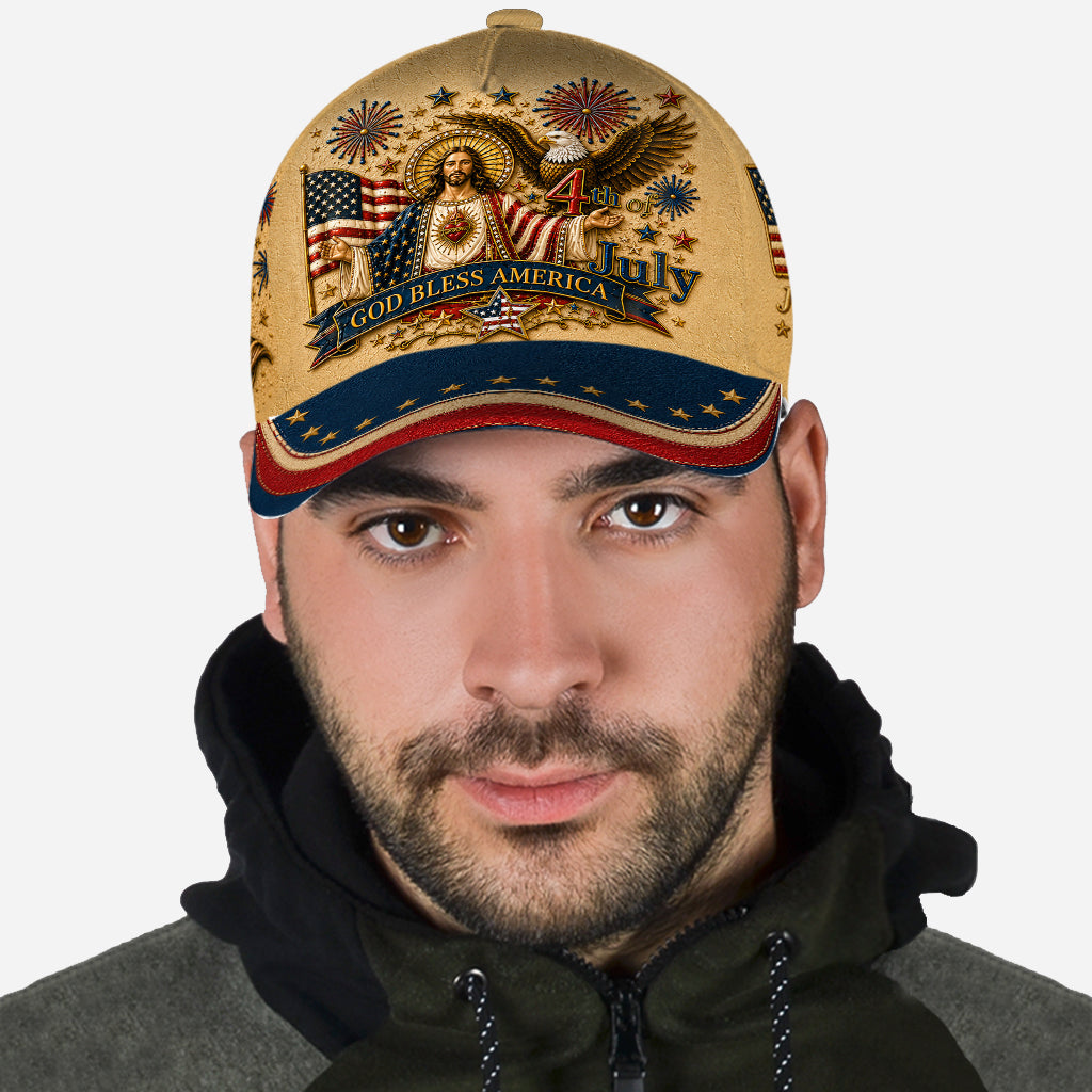 One Nation Under God, 4th Of July - Personalized Christian Classic Cap With Pin