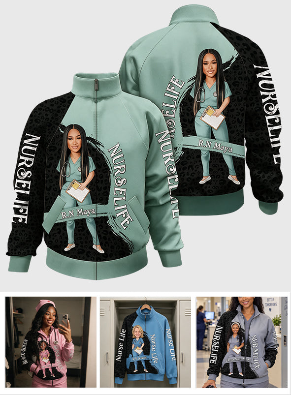 Veste zippée personnalisée pour infirmière - À partir de n'importe quelle photo