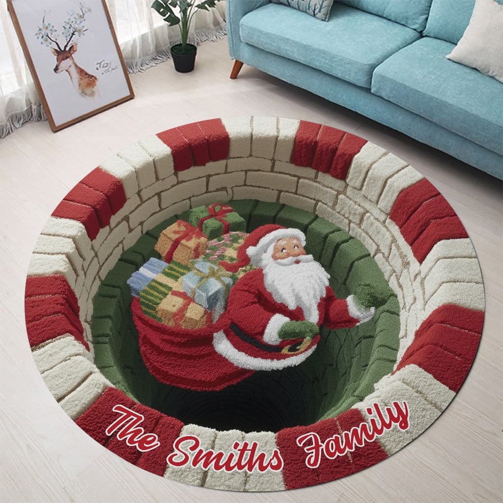 Joyeux Noël - Tapis rond familial personnalisé