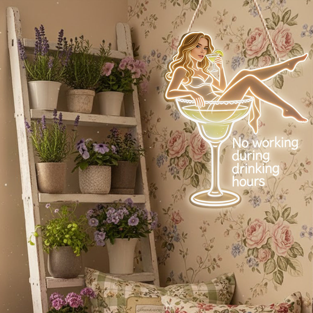 Custom Photo & Drink Cocktail Lovers - Personalized Cocktail LED Light Acrylic Sign