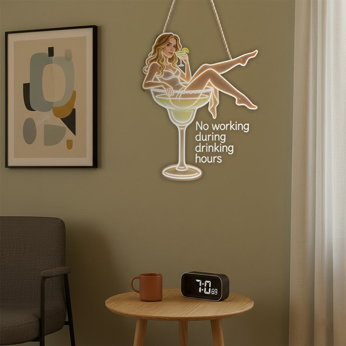 Custom Photo & Drink Cocktail Lovers - Personalized Cocktail LED Light Acrylic Sign