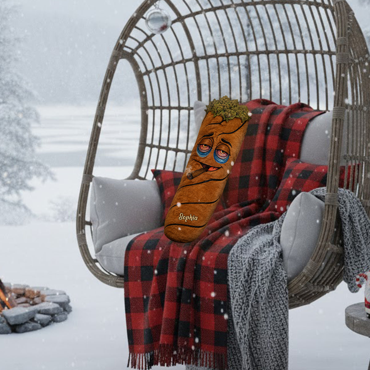 Cadeau Stoner - Coussin en Fourrure Synthétique Personnalisé