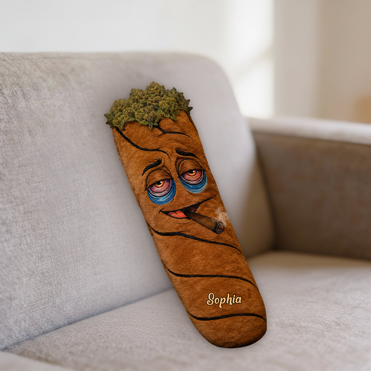 Cadeau Stoner - Coussin en Fourrure Synthétique Personnalisé