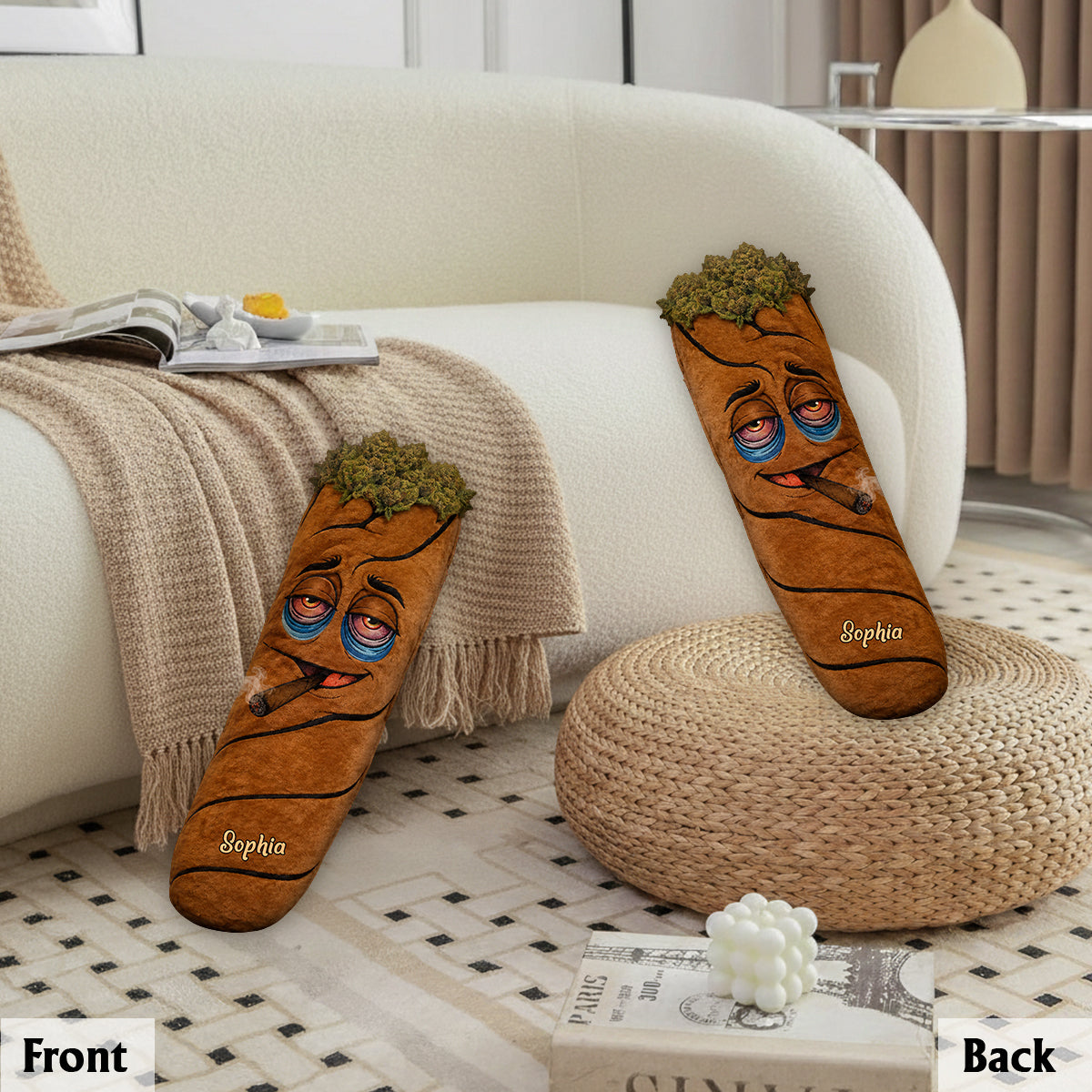 Cadeau Stoner - Coussin en Fourrure Synthétique Personnalisé