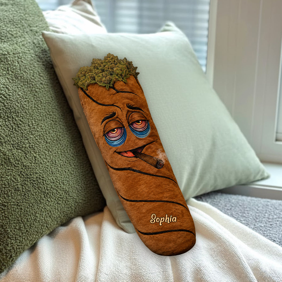 Cadeau Stoner - Coussin en Fourrure Synthétique Personnalisé