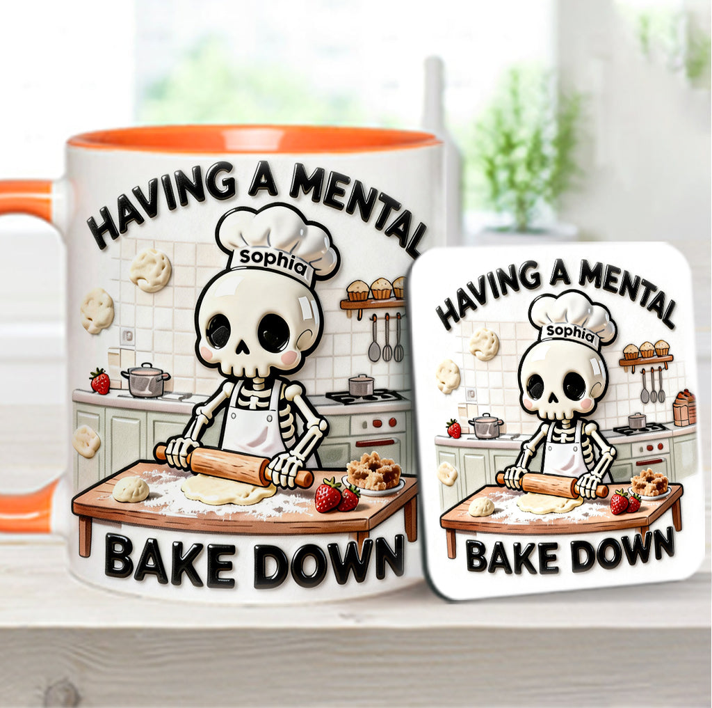 Se détendre en cuisinant - Mug et sous-verre personnalisés pour la pâtisserie